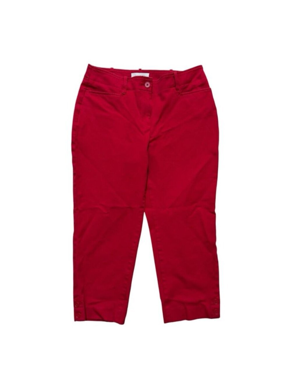 Talbots Curvy Crop Pants Womens 8P Red Stretch Capri Career Casual